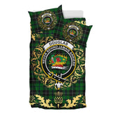 Douglas 02 Tartan Crest Bedding Set - Golden Thistle Style
